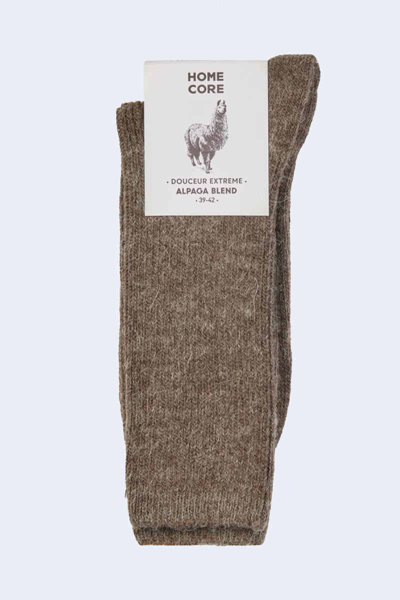 Alpaca Socks in Cedar Brown