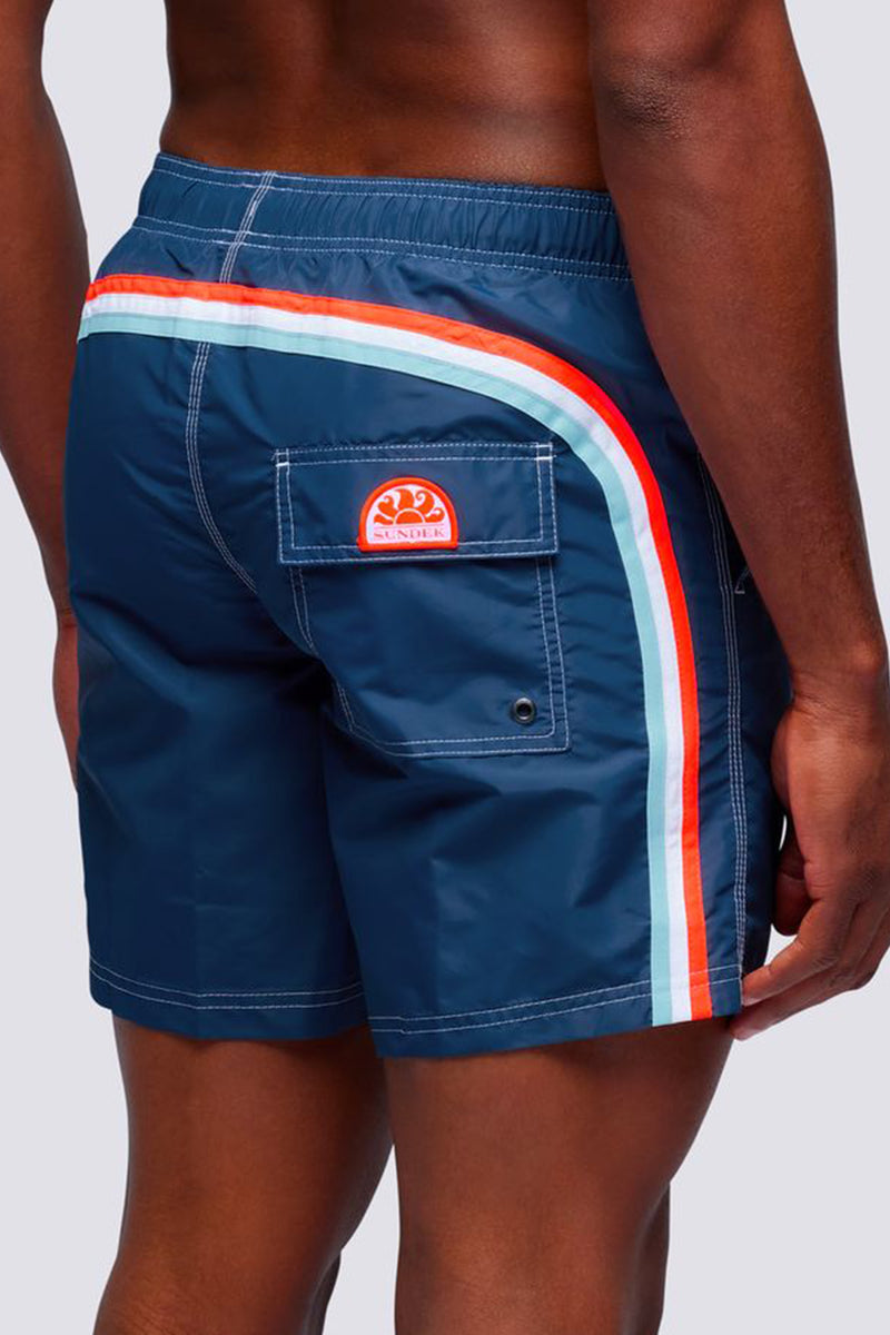 16' Elastic Waist Swim Short in Navy 24