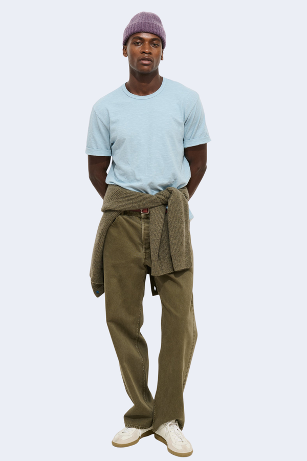 Men's Standard T-Shirt In Slub Cotton in Glass Blue