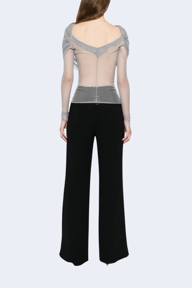 Veiled Top in Slate Grey