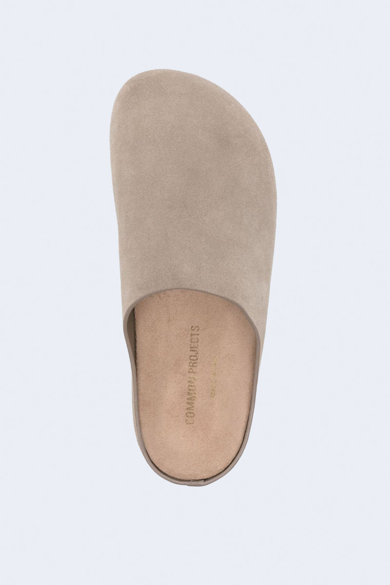 Women's Suede Clog in Taupe