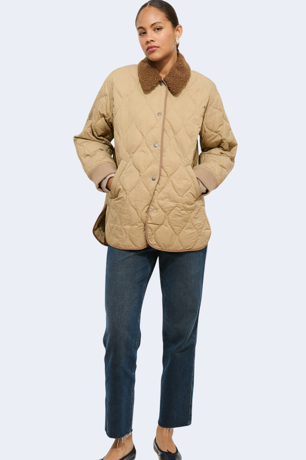 Wembley Quilted Jacket In Nylon in Khaki