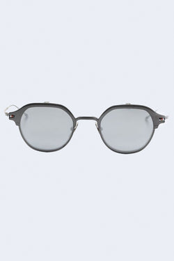 Round Sunglasses In Acetate in Light Grey