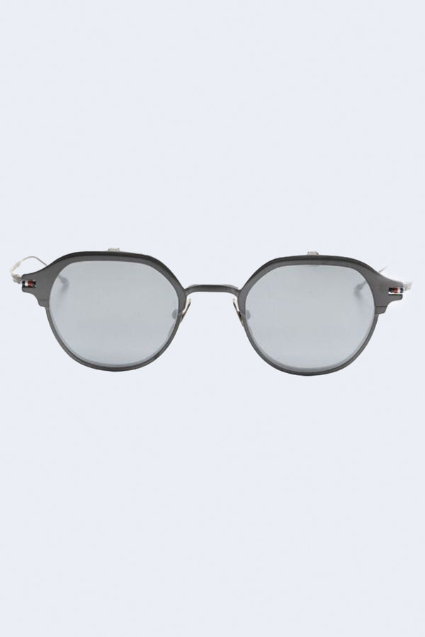 Round Sunglasses In Acetate in Light Grey