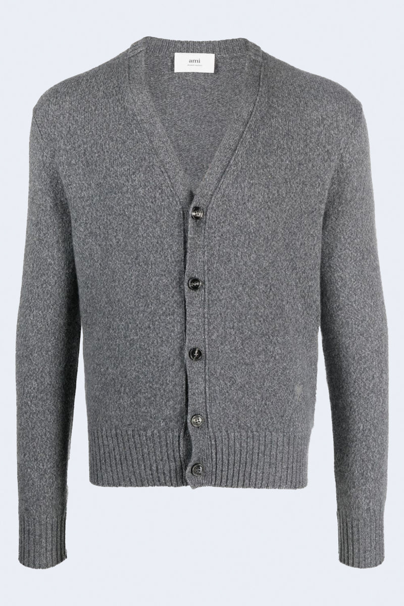 Classic Cashmere Adc Cardigan in Wool Viscose Canvas Heather