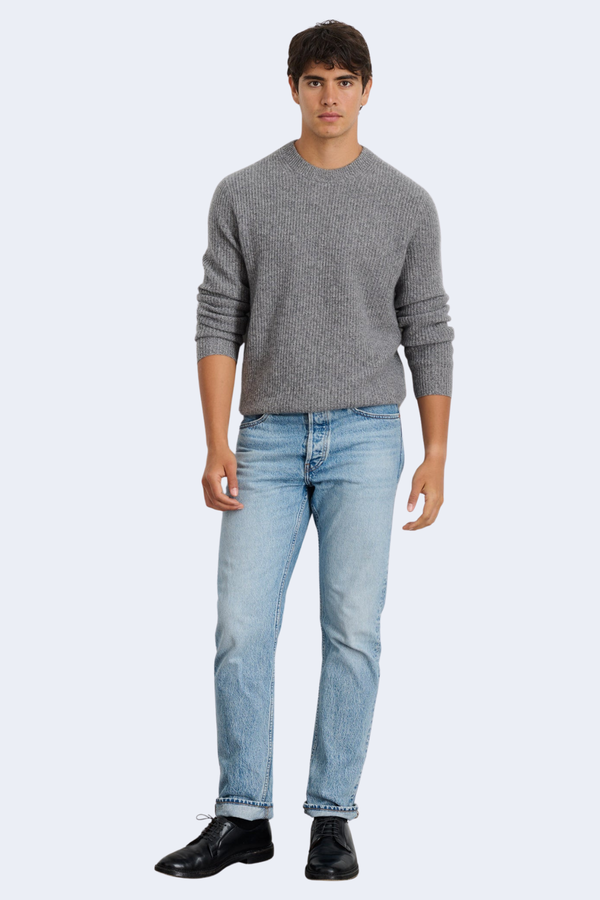 Jordan Sweater In Marled Cashmere in Marled Heather Grey