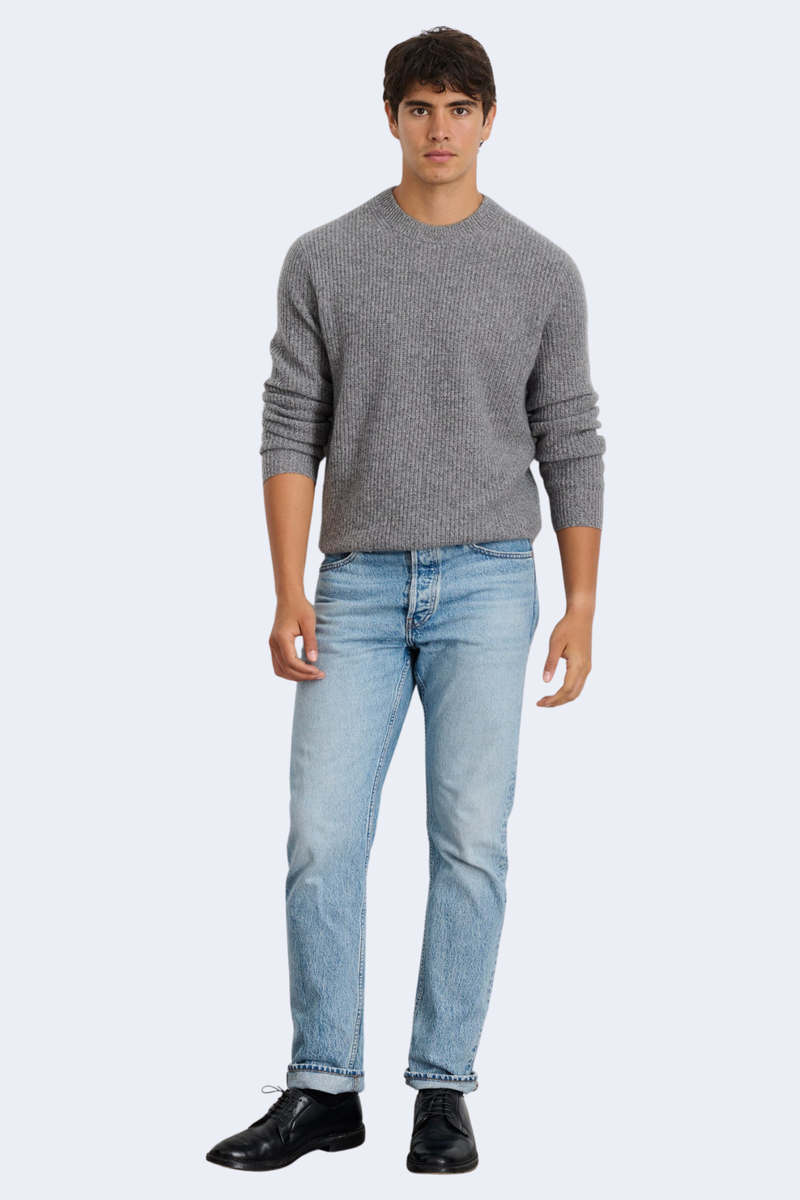 Jordan Sweater In Marled Cashmere in Marled Heather Grey