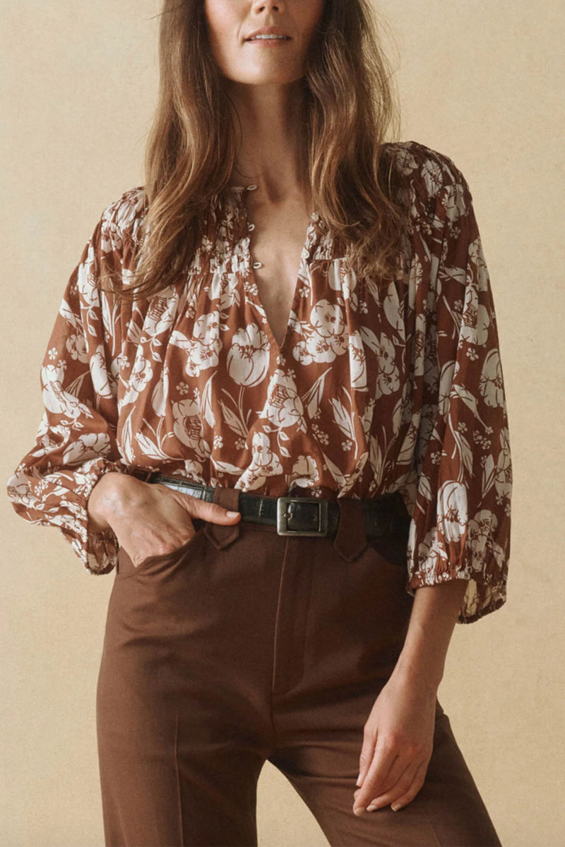 The Swift Top in Hickory Whisper Floral