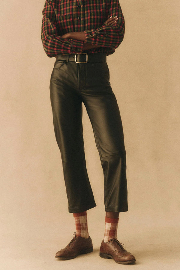 The Leather Wayne Pant in Black