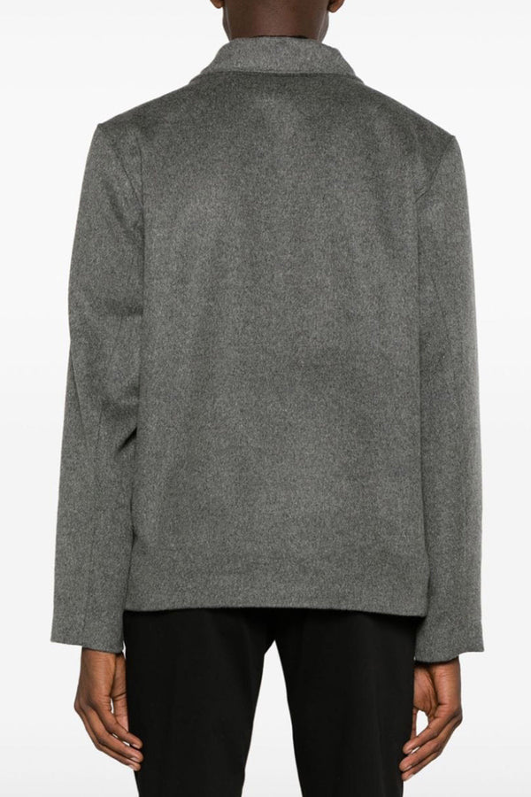Harrison Italian Soft Wool Shirt in Mid Grey