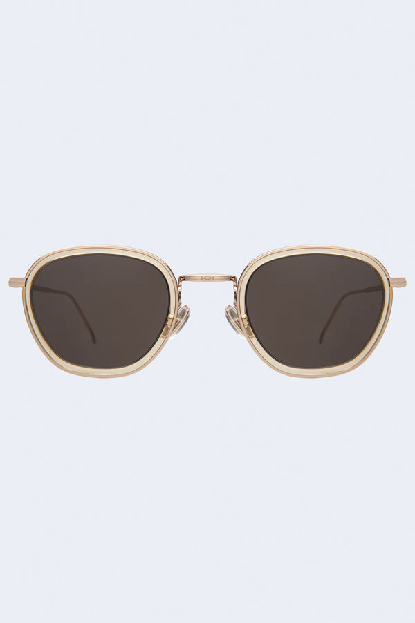 Prince Tate Sunglasses in Citrine/Gold W/ Grey Flat Lenses