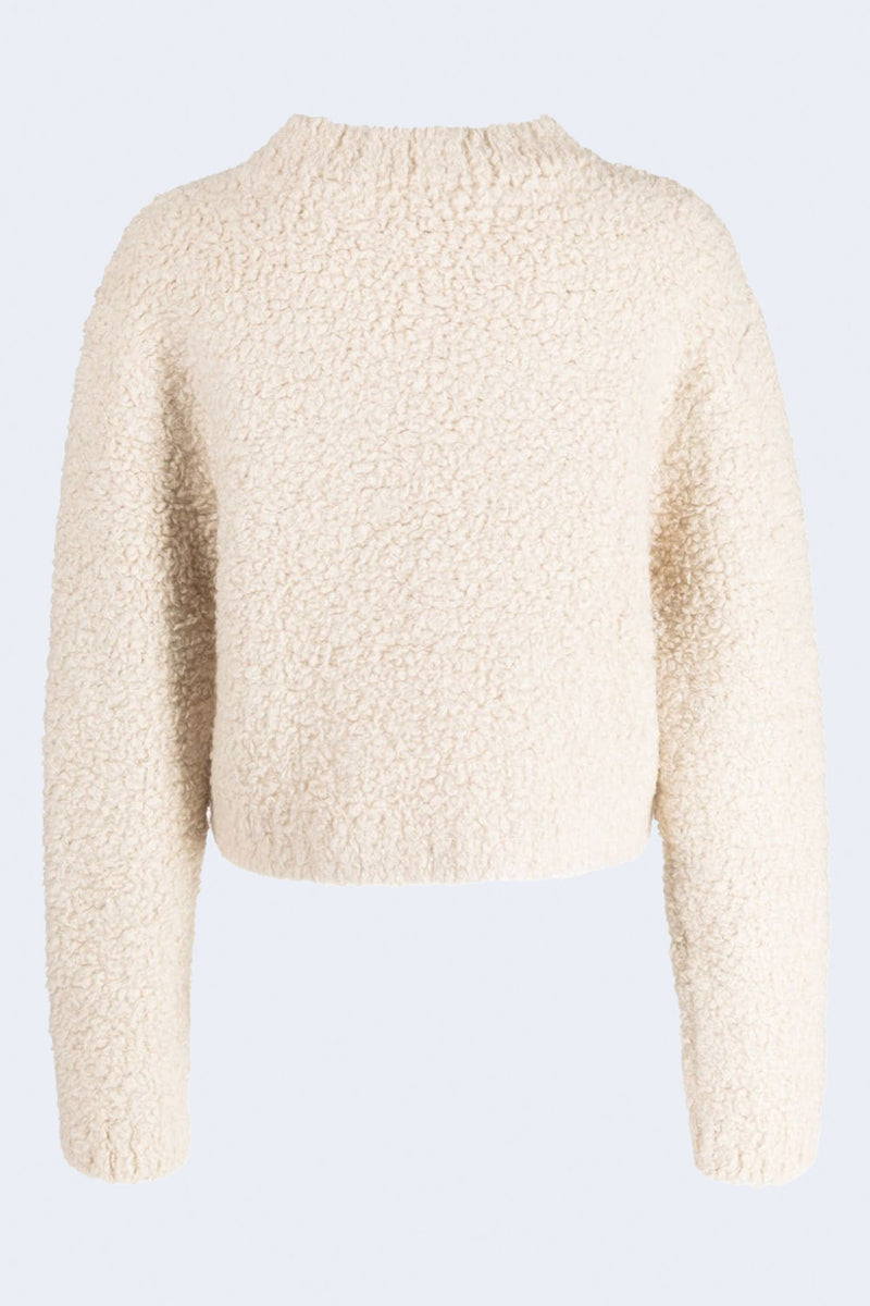 Women's Furry Crew Sweater in Oatmeal