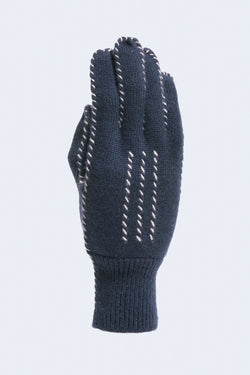 Cashmere Stitch Gloves in Navy Ivory