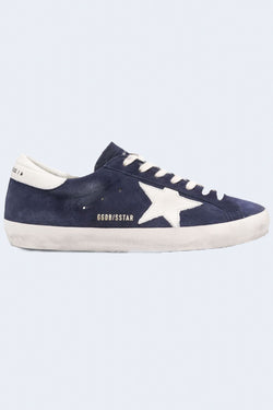 Men's Super Star Suede Upper Leather Star And Heel in Blue/White