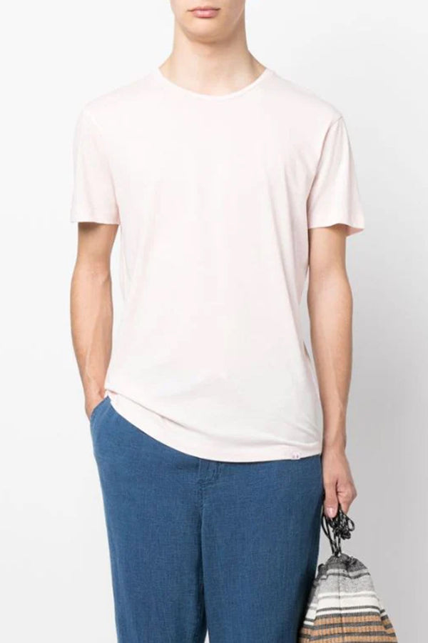 Ob-T Cotton Short Sleeve Crew Neck Tee in Rose