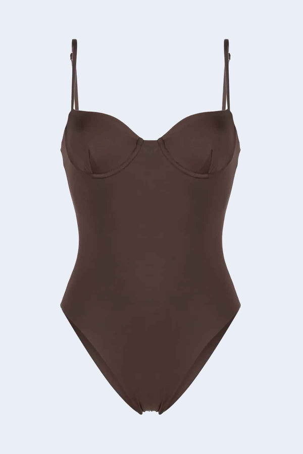 The Balconette Underwire One Piece in Moka