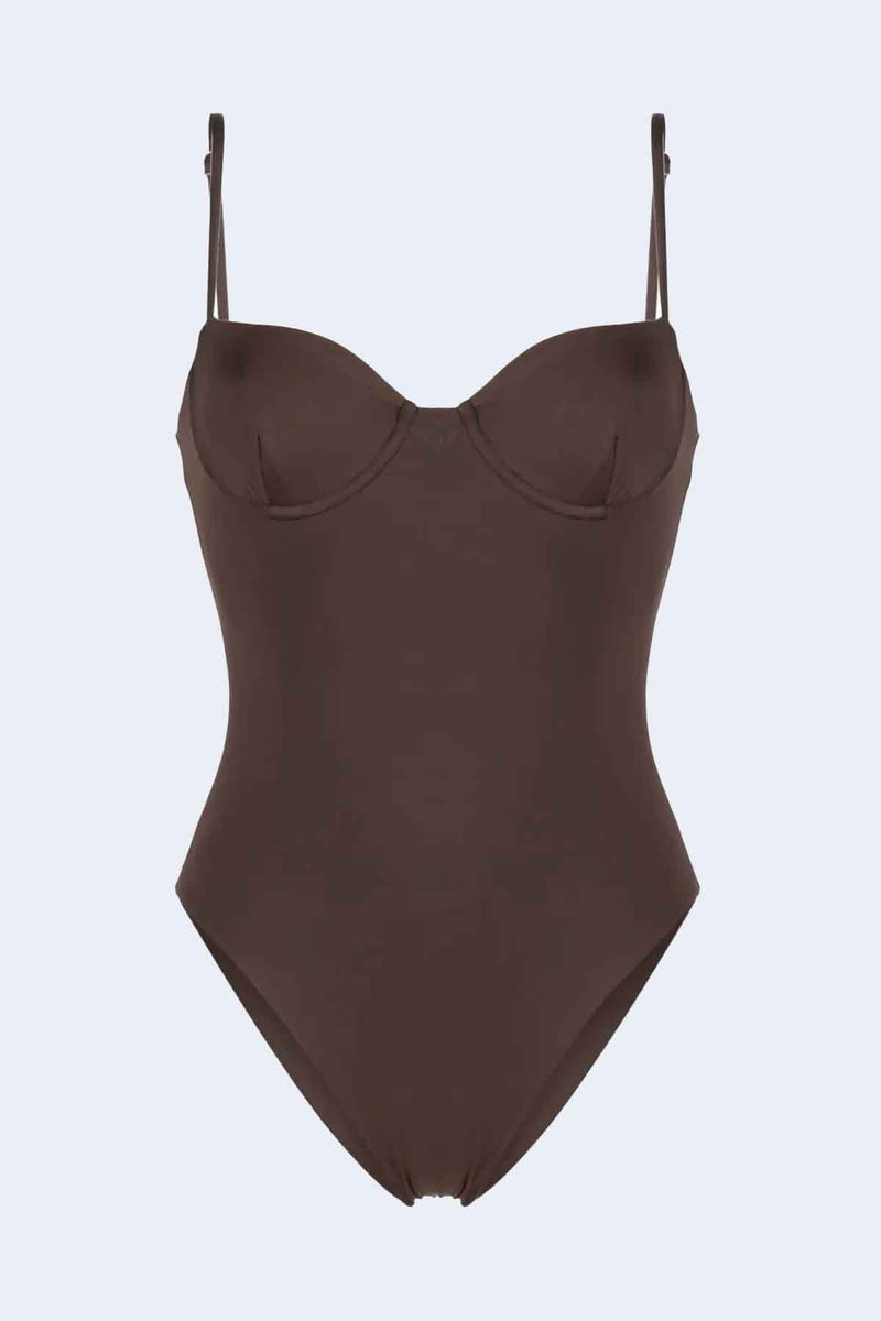 The Balconette Underwire One Piece in Moka