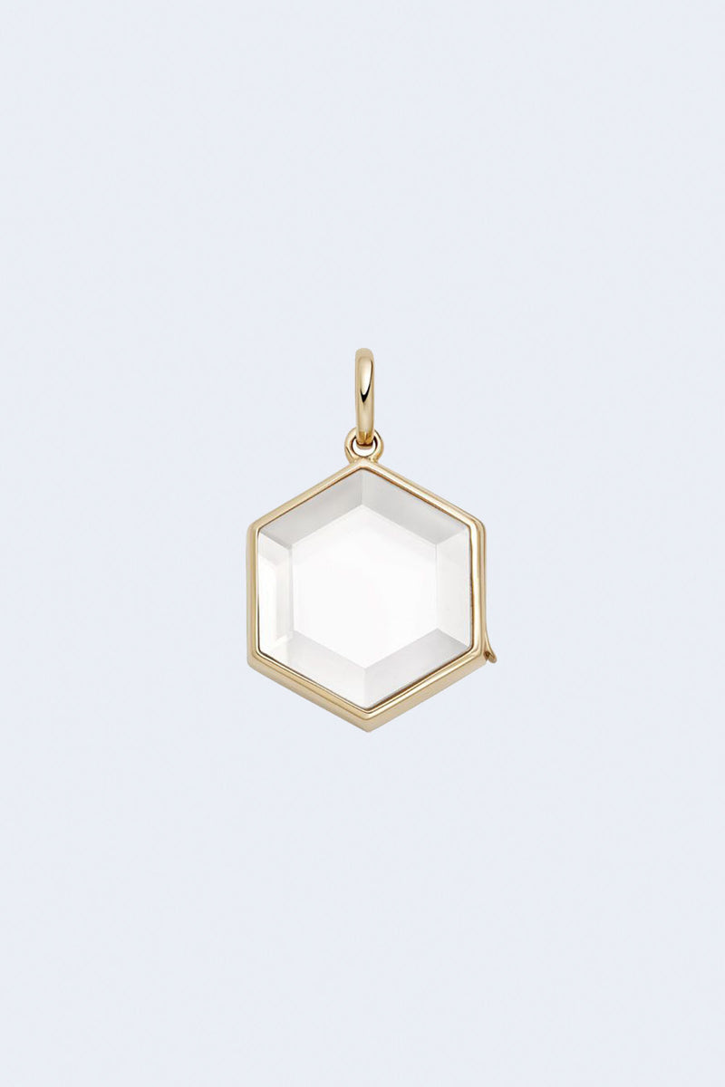 14K Hexagon Yellow Gold Locket