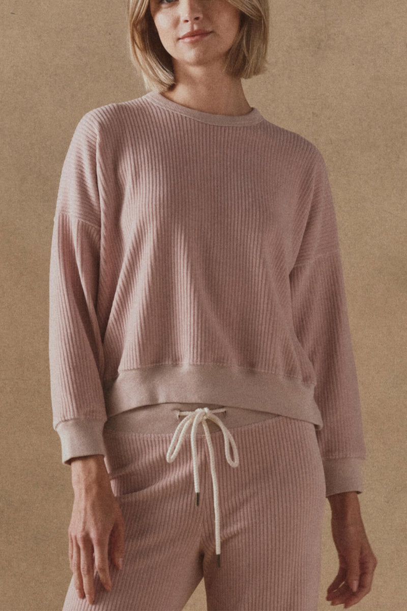 The Corduroy Teammate Sweatshirt in Heirloom Pink