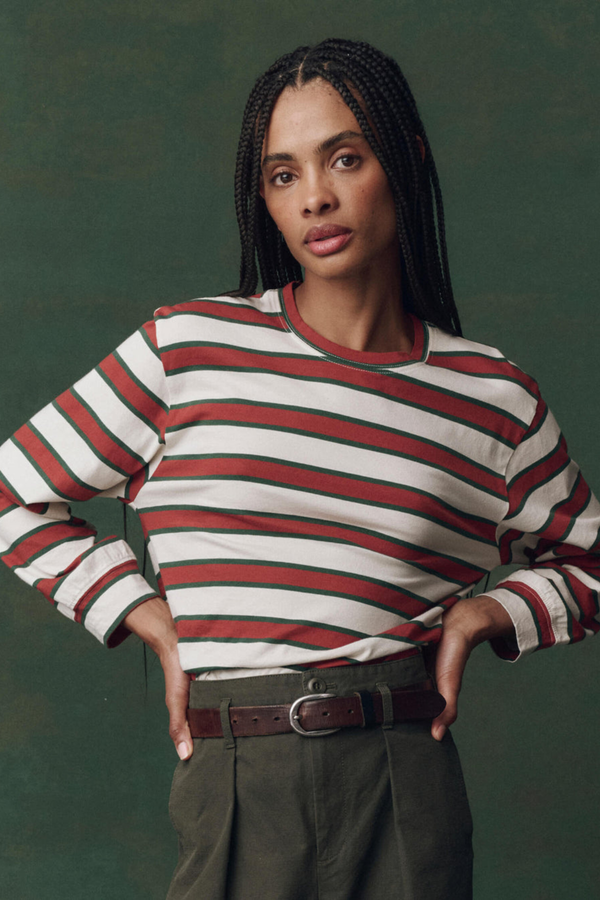 The Campus Crew in Cream Brindle Stripe