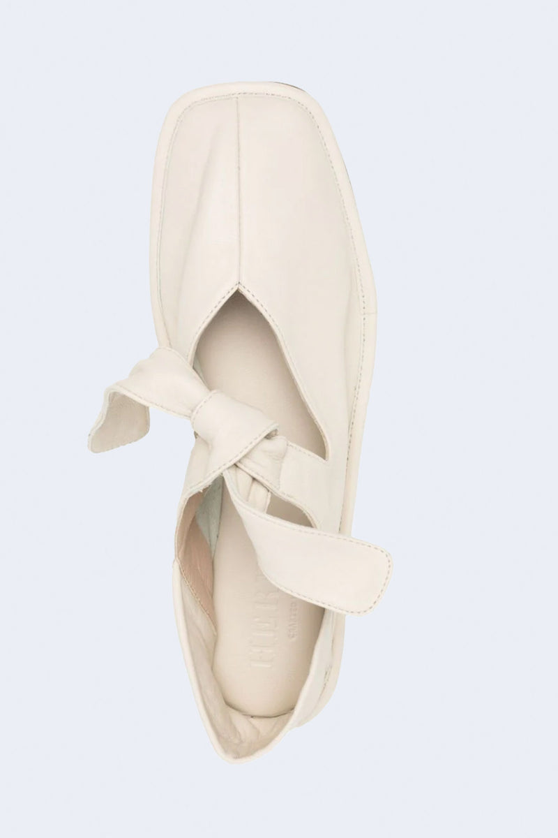 Llasada Front Knot Ballerina Flat in Cream