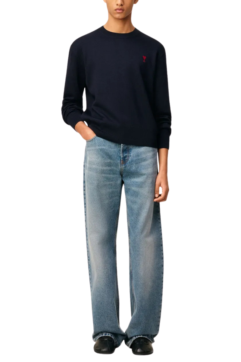 Adc-Merinos Crewneck Shirt in Marine/Rouge