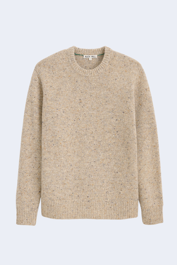 Men's Donegal Crewneck Sweater in Oatmeal