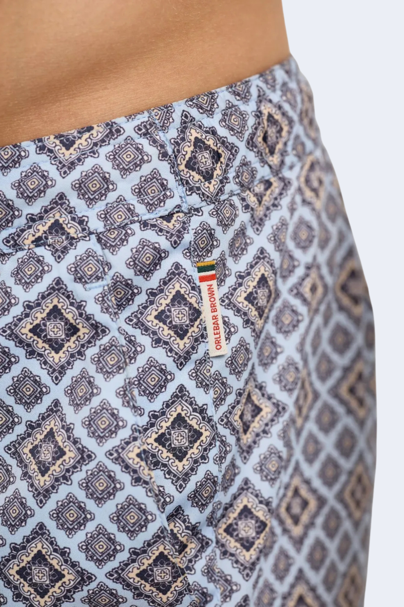 Bulldog Drawcord Paisley Season Swim Short in Wave Blue