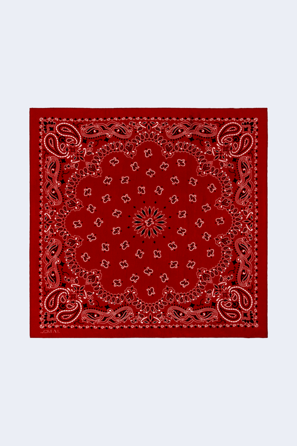 The Silk Bandana in True Red