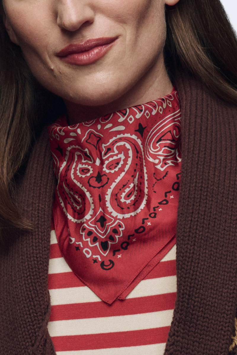 The Silk Bandana in True Red