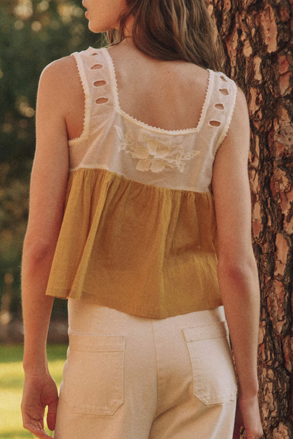 The Whimsy Top in Cream & Straw