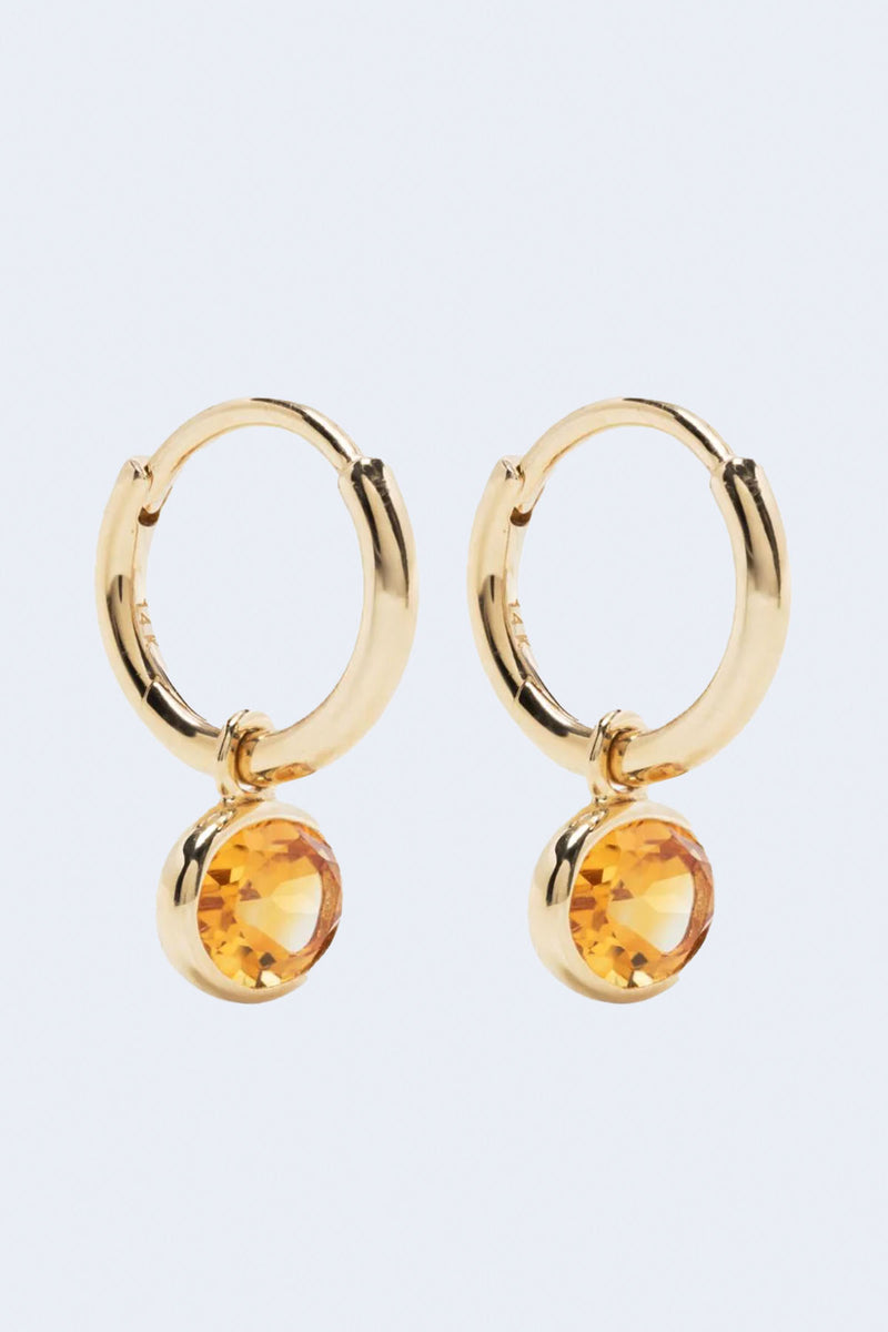 The Orbit 14K Hoops in Citrine