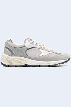 Men's Running Dad Net Upper Suede Toe And Spur Leather Star in Grey Silver White