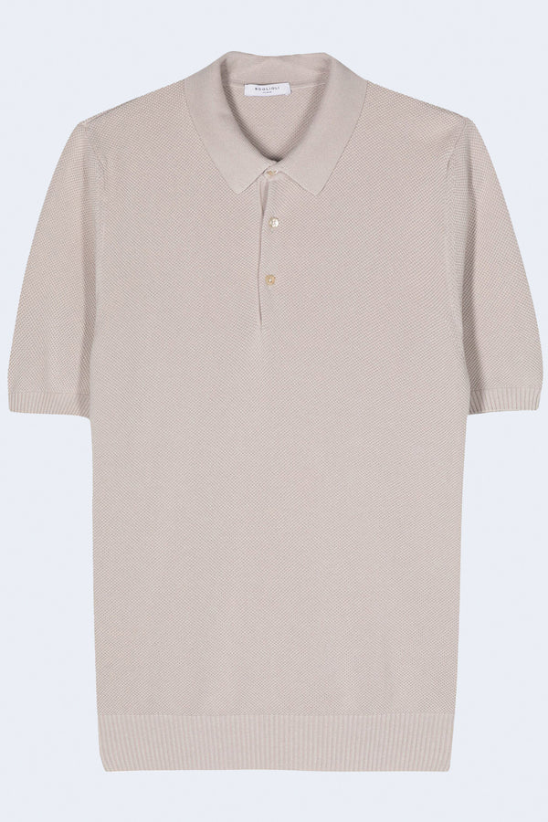 Short Sleeve Polo in Light Grey