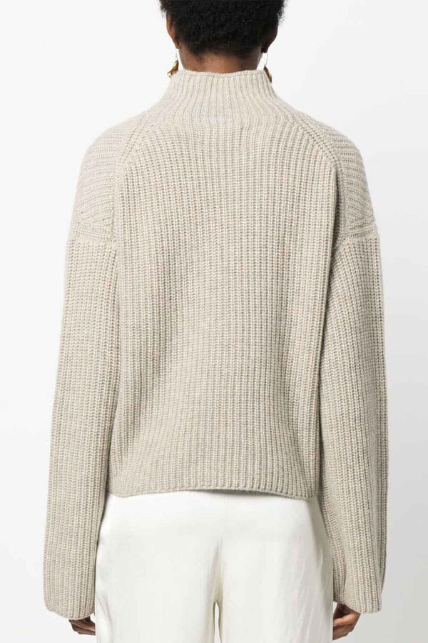 Faro Funnel Neck Cashmere Sweater in Geo Melange