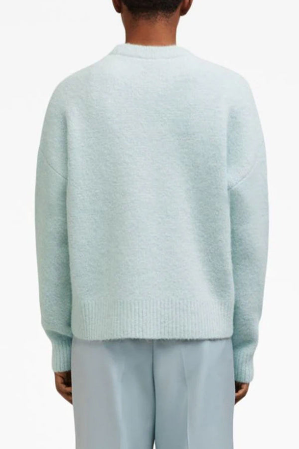 Hairy Alpaca Knit Adc Sweater in Aquamarine Ivory
