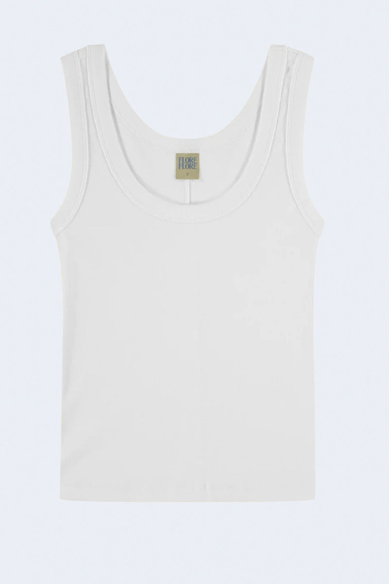 Hillie Scoop Neck Tank in White