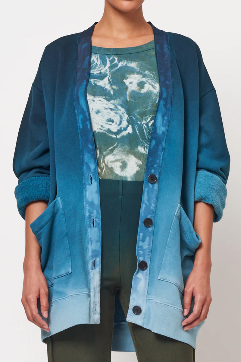 Ren Cardigan Coat in Teal Mist