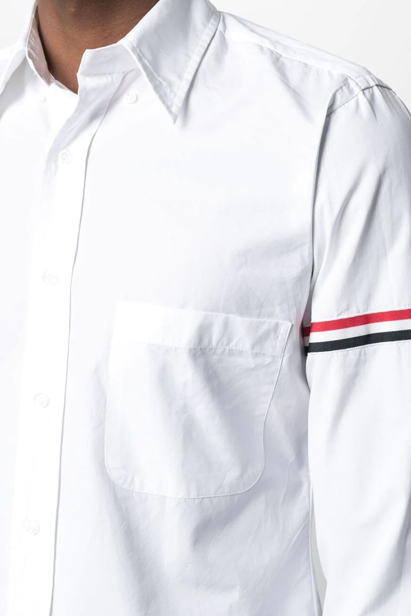 Classic Grosgrain Armband Shirt in White