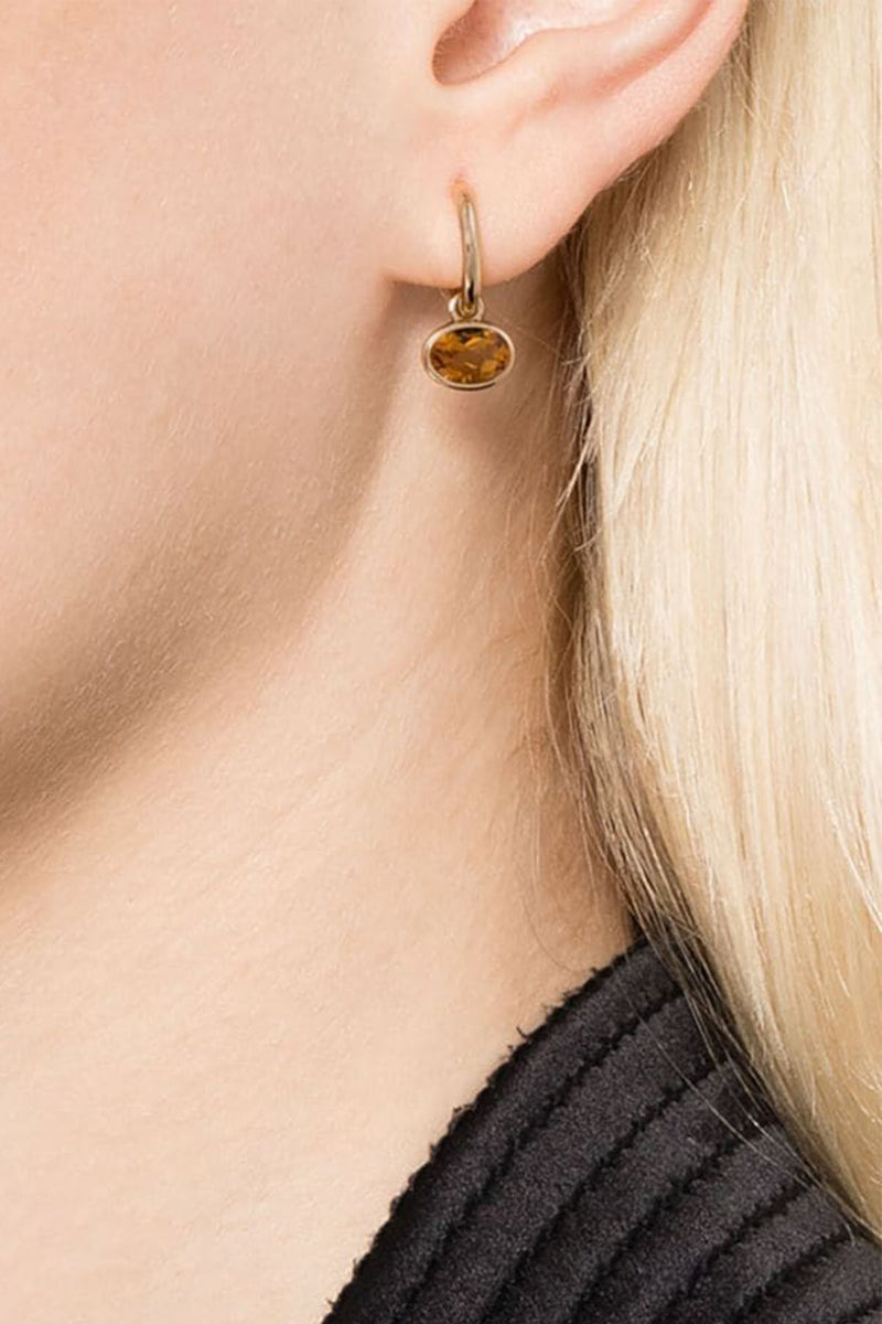 The Orbit 14K Hoops in Citrine