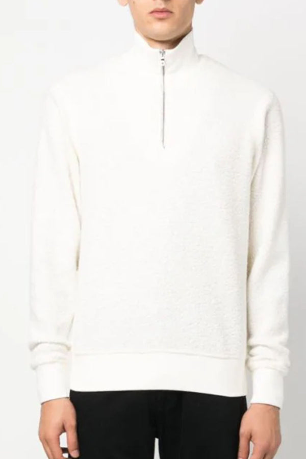 Isar Fleece Cashmere Sweater in White Sand