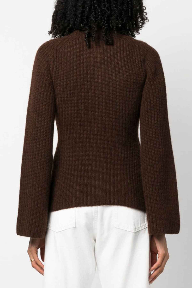 Rasa Cashmere Cardigan in Choco Melange
