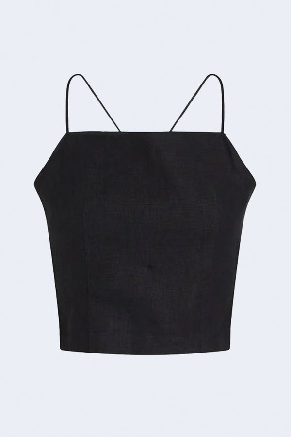 Carrie Open Back Top in Black