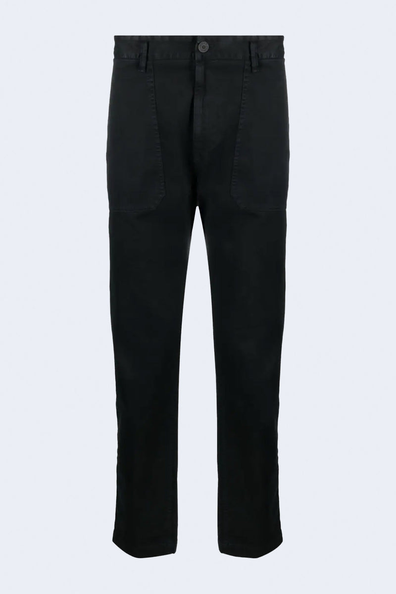 Pantalone Regular with Front Patch Pockets in Black