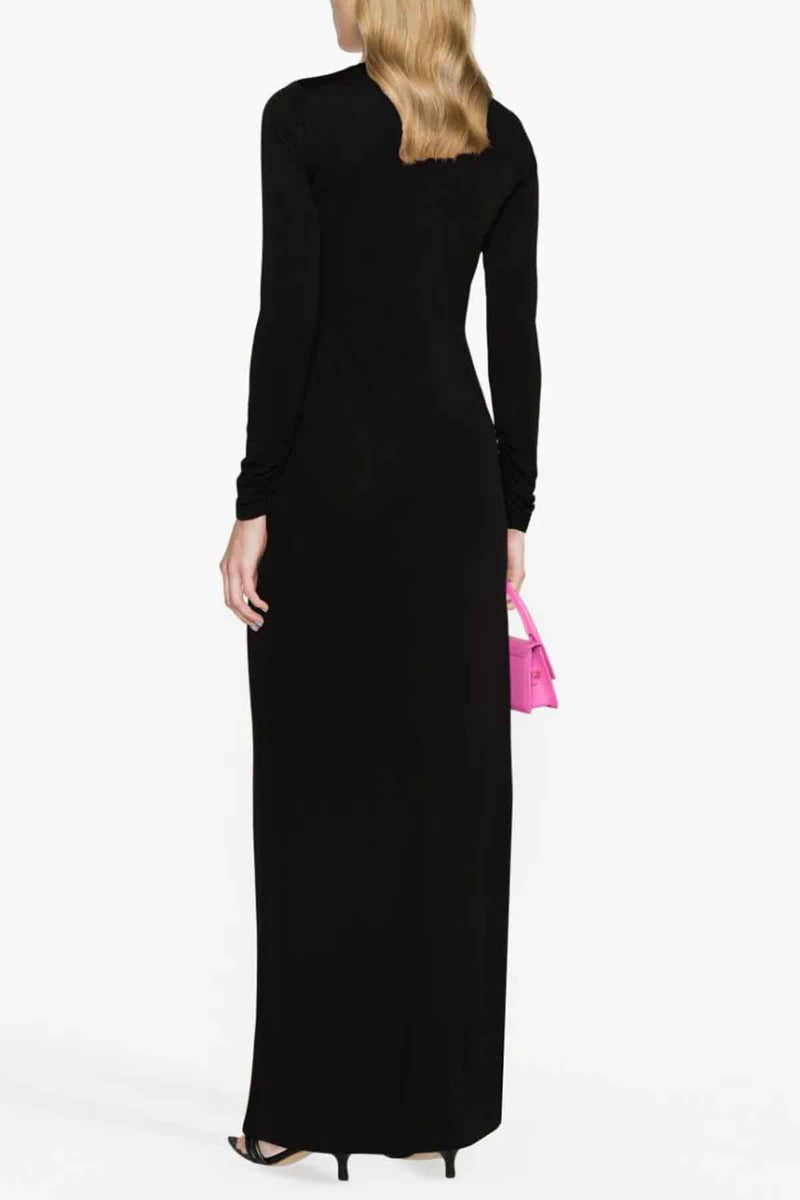 Arced Palm Long Sleeve Dress in Black