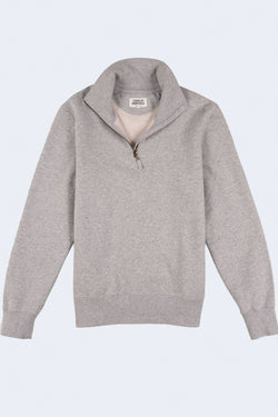 Seb Half Zip Sweater in Light Grey