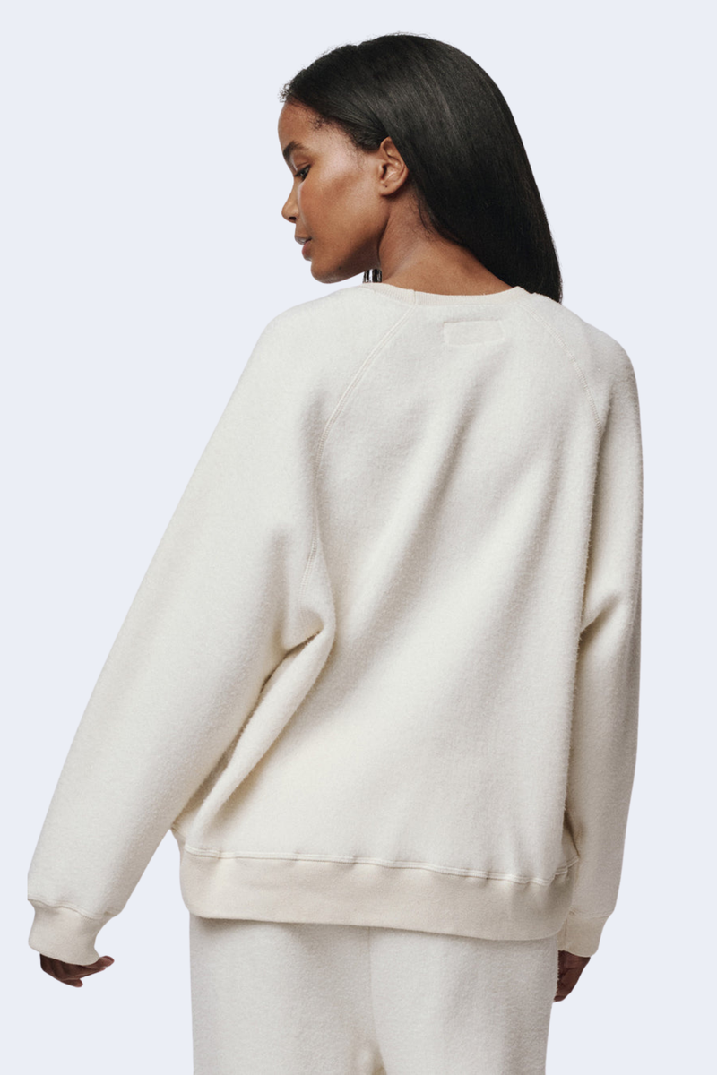 The Plush Slouch Sweatshirt in Washed White