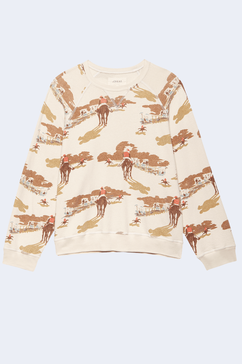 The Slouch Sweatshirt  in Riding Horses Print