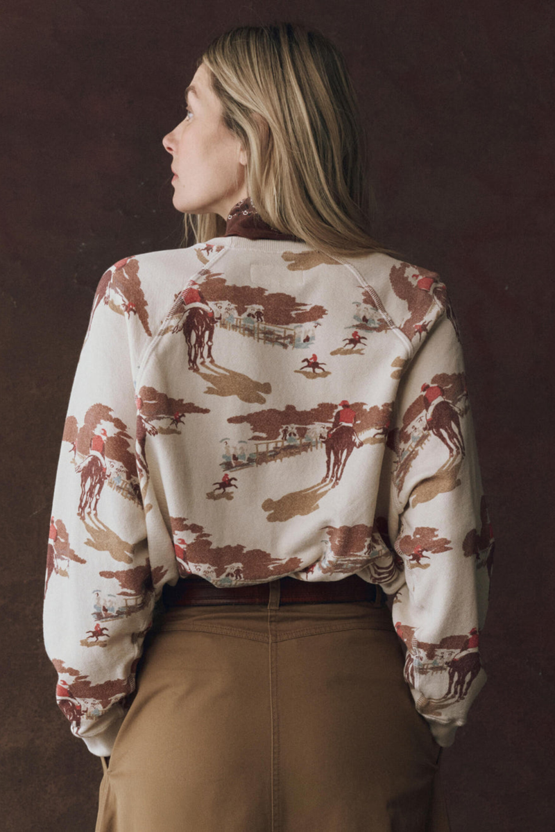 The Slouch Sweatshirt  in Riding Horses Print