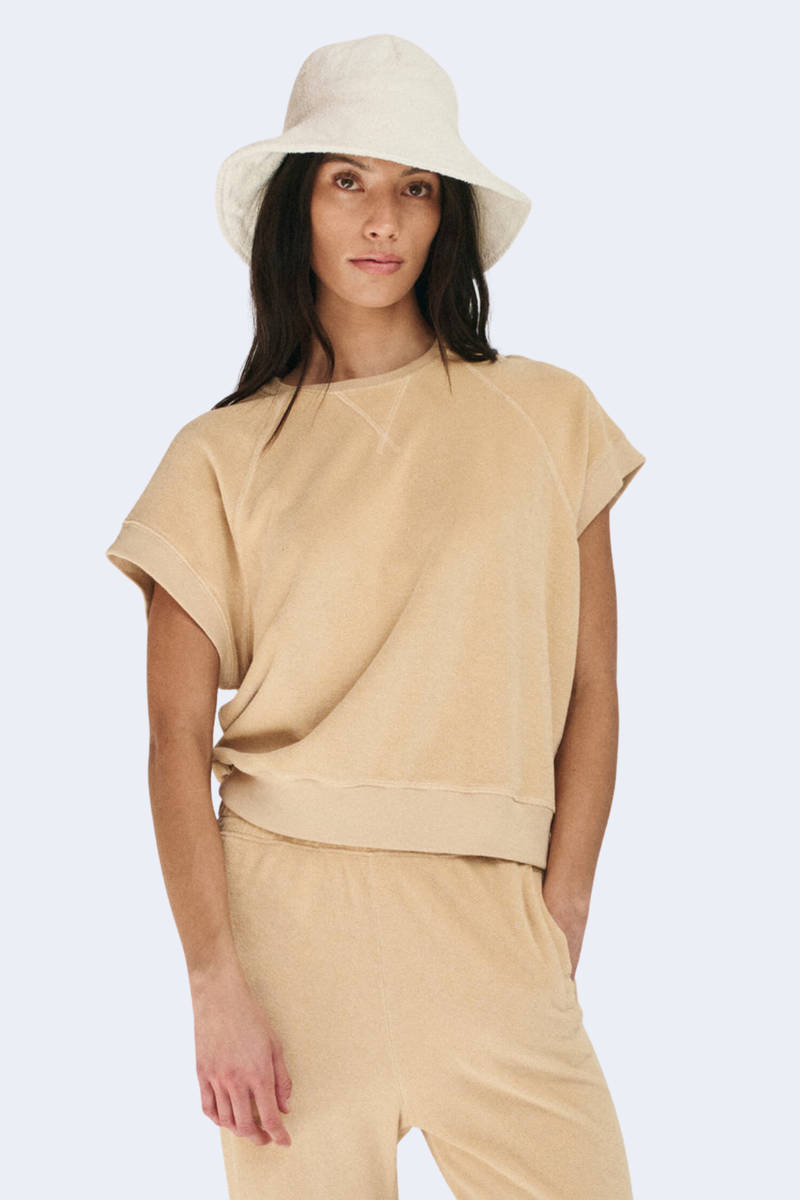 The Micro Terry Wedge Sweatshirt in Chamois